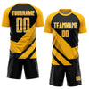 Custom Gold Black-White Arrow Shapes Sublimation Soccer Uniform Jersey