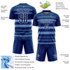 Custom Royal Light Blue-White Halftone Dots Sublimation Soccer Uniform Jersey