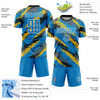 Custom Powder Blue Yellow-White Sublimation Soccer Uniform Jersey