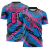 Custom Powder Blue Pink-White Sublimation Soccer Uniform Jersey