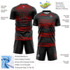 Custom Black Red Sublimation Soccer Uniform Jersey