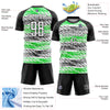 Custom Black White-Neon Green Sublimation Soccer Uniform Jersey