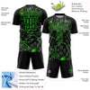 Custom Black Neon Green Lightning Sublimation Soccer Uniform Jersey