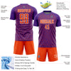 Custom Purple Orange-White Lines Sublimation Soccer Uniform Jersey