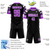 Custom Black Purple-White Animal Print Sublimation Soccer Uniform Jersey