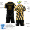 Custom Black Gold Animal Print Sublimation Soccer Uniform Jersey