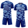 Custom Royal White Cloud Pattern Sublimation Soccer Uniform Jersey