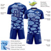 Custom Royal White Cloud Pattern Sublimation Soccer Uniform Jersey