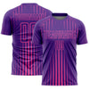 Custom Purple Pink Lines Sublimation Soccer Uniform Jersey