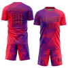 Custom Purple Red-Black Geometric Shapes Sublimation Soccer Uniform Jersey