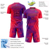 Custom Purple Red-Black Geometric Shapes Sublimation Soccer Uniform Jersey