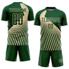 Custom Green Cream Lines Sublimation Soccer Uniform Jersey