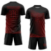 Custom Black Red Lines Sublimation Soccer Uniform Jersey