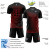 Custom Black Red Lines Sublimation Soccer Uniform Jersey