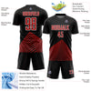 Custom Black Red-White Lines Sublimation Soccer Uniform Jersey