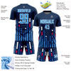 Custom US Navy Blue Sky Blue-White Lines Sublimation Soccer Uniform Jersey