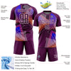 Custom Purple White Geometric Shapes Sublimation Soccer Uniform Jersey