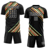 Custom Black White Lines Sublimation Soccer Uniform Jersey