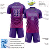 Custom Purple White Lines Sublimation Soccer Uniform Jersey