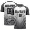 Custom Gray White-Black Lines Sublimation Soccer Uniform Jersey