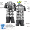 Custom Steel Gray White Lines Sublimation Soccer Uniform Jersey