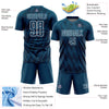 Custom Navy White Geometric Shapes Sublimation Soccer Uniform Jersey