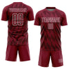 Custom Crimson White Geometric Shapes Sublimation Soccer Uniform Jersey