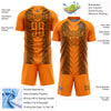 Custom Bay Orange Black Lines Sublimation Soccer Uniform Jersey