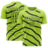 Custom Neon Green Black Lines And Dots Sublimation Soccer Uniform Jersey