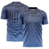 Custom Light Blue Gray Lines Sublimation Soccer Uniform Jersey