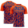 Custom Orange Royal Lightning Sublimation Soccer Uniform Jersey