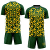 Custom Green Yellow Lightning Sublimation Soccer Uniform Jersey