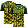 Custom Green Yellow Lightning Sublimation Soccer Uniform Jersey