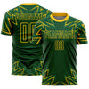 Custom Green Yellow Geometric Shapes Sublimation Soccer Uniform Jersey