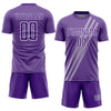 Custom Purple White Diagonal Lines Sublimation Soccer Uniform Jersey