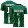 Custom Kelly Green White-Black Arrow Shapes Sublimation Soccer Uniform Jersey