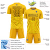 Custom Gold Black Geometric Shapes Sublimation Soccer Uniform Jersey