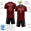 Custom Red Black-White Geometric Shapes Sublimation Soccer Uniform Jersey