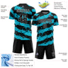 Custom Black Lakes Blue-White Splash Sublimation Soccer Uniform Jersey