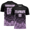 Custom Black Light Purple-White Line Sublimation Soccer Uniform Jersey