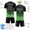 Custom Black Pea Green-White Line Sublimation Soccer Uniform Jersey