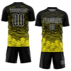 Custom Black Light Yellow-White Line Sublimation Soccer Uniform Jersey