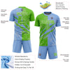 Custom Graffiti Pattern Aurora Green-Light Blue Scratch Sublimation Soccer Uniform Jersey