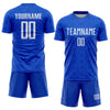 Custom Thunder Blue Black Geometric Shapes Sublimation Soccer Uniform Jersey