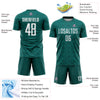 Custom Midnight Green White Geometric Shapes Sublimation Soccer Uniform Jersey