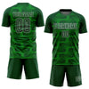 Custom Green Grass Green-White Line Sublimation Soccer Uniform Jersey