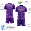 Custom Purple Medium Purple-White Line Sublimation Soccer Uniform Jersey