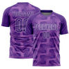 Custom Purple Medium Purple-White Line Sublimation Soccer Uniform Jersey