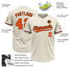 Custom Cream Orange-Black Two-Button Unisex Softball Jersey