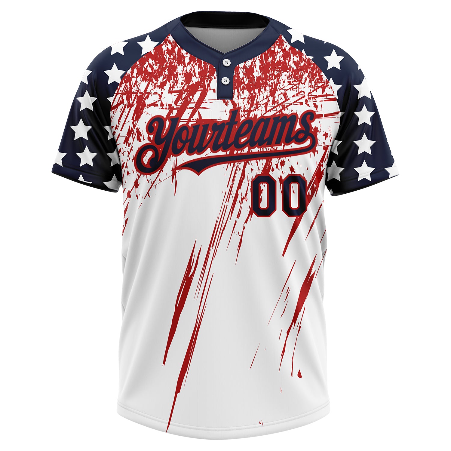 america-flag crew-neck softball jersey custom sublimated